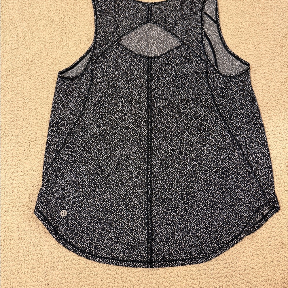 lululemon athletica Black with White Dot Racerback Tank